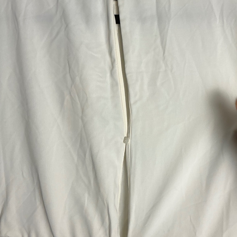 Mango Women's Midi Dress, Long Sleeve, Ruched, Cream, Formal, Career, Medium - Picture 6 of 7
